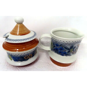 1972 TMK5 Covered Sugar Creamer Goebel Country Burgund Bavaria West Germany